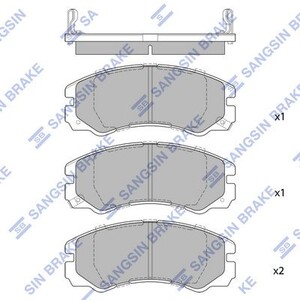 Фото Комплект гальмівних колодок з 4 шт. дисків HI-Q/Sangsin SP1267