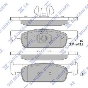 Фото Гальмiвнi колодки кт. HI-Q/Sangsin SP1787