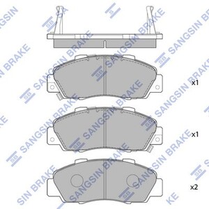 Фото Комплект гальмівних колодок з 4 шт. дисків HI-Q/Sangsin SP1076-F