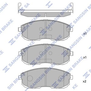 Фото Комплект гальмівних колодок з 4 шт. дисків HI-Q/Sangsin SP1107-F