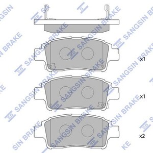 Фото Комплект гальмівних колодок з 4 шт. дисків HI-Q/Sangsin SP1230