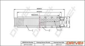 Фото Повітряний фільтр DRIVE PARTS  DP1110100001