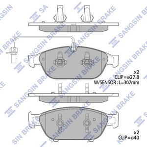 Фото Комплект гальмівних накладок, дискове гальмо HI-Q/Sangsin SP2316