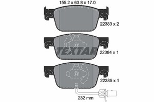 Фото Колодки гальмівні (передні) Audi A4/A5 16- (з датчиком) (Teves) Q+ Textar 2238301