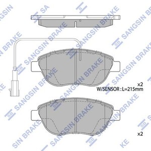 Фото Комплект гальмівних накладок, дискове гальмо HI-Q/Sangsin SP1746