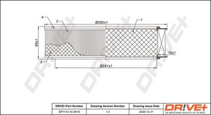 Фото Повітряний фільтр DRIVE PARTS  DP1110100016