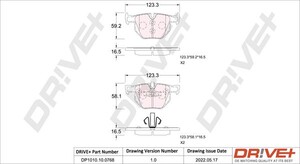 Фото Комплект гальмівних накладок, дискове гальмо DRIVE PARTS  DP1010100768