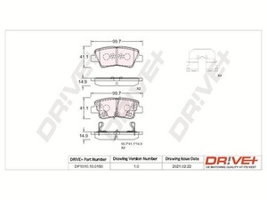 Фото Комплект гальмівних накладок, дискове гальмо DRIVE PARTS  DP1010100150