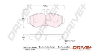 Фото Комплект гальмівних накладок, дискове гальмо DRIVE PARTS  DP1010100823