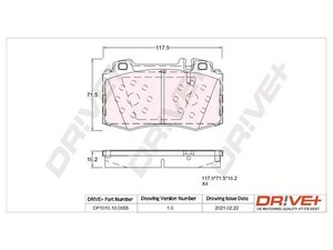 Фото Комплект гальмівних накладок, дискове гальмо DRIVE PARTS  DP1010100855