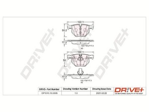 Фото Комплект гальмівних накладок, дискове гальмо DRIVE PARTS  DP1010100895