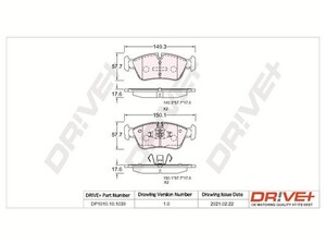 Фото Комплект гальмівних накладок, дискове гальмо DRIVE PARTS  DP1010101039