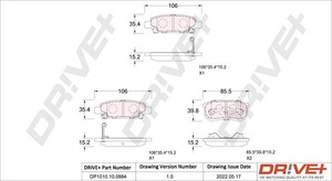 Фото Комплект гальмівних накладок, дискове гальмо DRIVE PARTS  DP1010100884