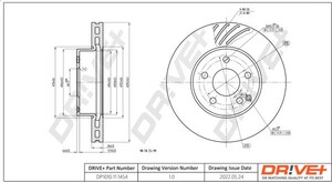 Фото Гальмівний диск DRIVE PARTS  DP1010111454