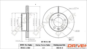 Фото Гальмівний диск DRIVE PARTS  DP1010110643