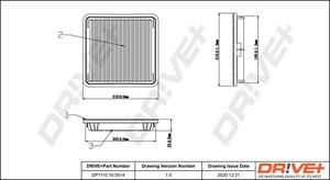 Фото Фильтр воздушный (221x218x32) Subaru Forestar Impreza Legacy Outback 1.5-3.6 96- DRIVE PARTS  DP1110100514