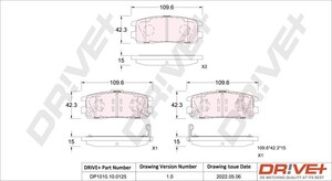 Фото Комплект гальмівних накладок, дискове гальмо DRIVE PARTS  DP1010100125