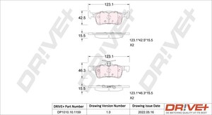 Фото Комплект гальмівних накладок, дискове гальмо DRIVE PARTS  DP1010101159