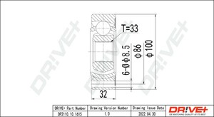 Фото Комплект шарнірів, приводний вал DRIVE PARTS  DP2110101615