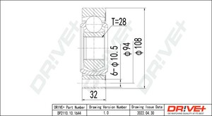 Фото Комплект шарнірів, приводний вал DRIVE PARTS  DP2110101644