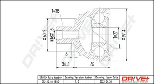 Фото Комплект шарнірів, приводний вал DRIVE PARTS  DP2110101510