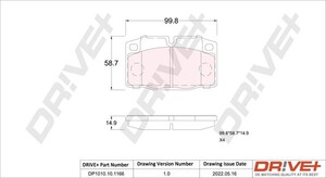 Фото Комплект гальмівних накладок, дискове гальмо DRIVE PARTS  DP1010101166