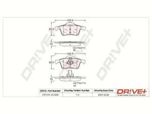 Фото Комплект гальмівних накладок, дискове гальмо DRIVE PARTS  DP1010100828