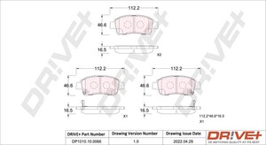 Фото Комплект гальмівних накладок, дискове гальмо DRIVE PARTS  DP1010100066