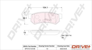 Фото Комплект гальмівних накладок, дискове гальмо DRIVE PARTS  DP1010100128