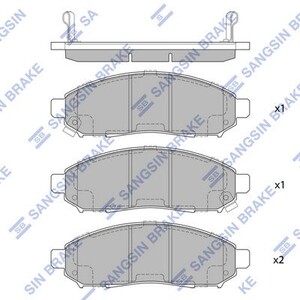 Фото Комплект гальмівних накладок, дискове гальмо HI-Q/Sangsin SP1460B