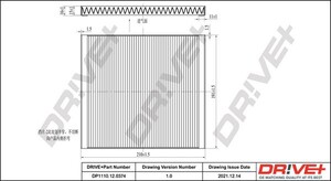 Фото Фільтр, повітря у салоні DRIVE PARTS  DP1110.12.0374