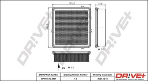 Фото Фильтр воздушный (190x198x50) Honda Civic V / VI HR-V 1.5-2.0 91- DRIVE PARTS  DP1110100454