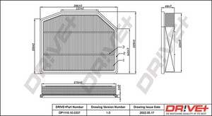 Фото Повітряний фільтр DRIVE PARTS  DP1110100337