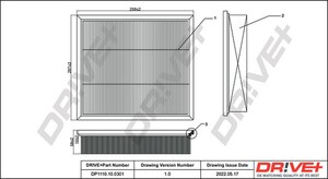 Фото Повітряний фільтр DRIVE PARTS  DP1110.10.0301