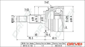 Фото Комплект шарнірів, приводний вал DRIVE PARTS  DP2110101138