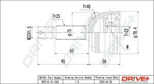 Фото Комплект шарнірів, приводний вал DRIVE PARTS  DP2110101262