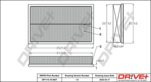 Фото Повітряний фільтр DRIVE PARTS  DP1110100607