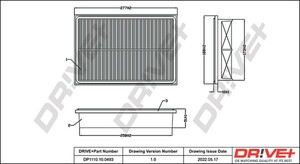 Фото Фильтр воздушный (276x187x53) Mazda 3 (BK/BL) 5 (CR19/CW) 1.8-2.3 03- DRIVE PARTS  DP1110100493