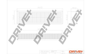 Фото Фильтр воздушный (355x103x50.3) Citroen C4 Peugeot 206 307 1.4 16V 98- DRIVE PARTS  DP1110100377