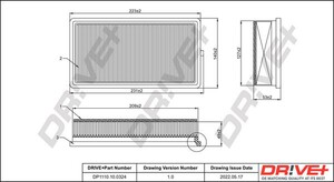 Фото Повітряний фільтр DRIVE PARTS  DP1110100324