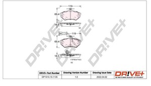 Фото Комплект гальмівних накладок, дискове гальмо DRIVE PARTS  DP1010101135