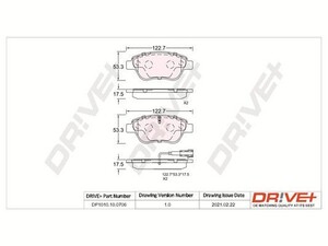 Фото Комплект гальмівних накладок, дискове гальмо DRIVE PARTS  DP1010100706