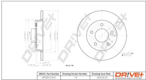 Фото Гальмівний диск DRIVE PARTS  DP1010110172