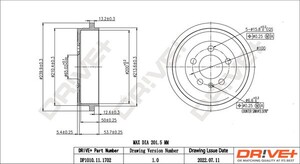 Фото Гальмівний барабан DRIVE PARTS  DP1010111702