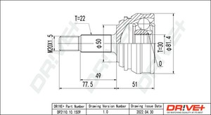 Фото Комплект шарнірів, приводний вал DRIVE PARTS  DP2110101509