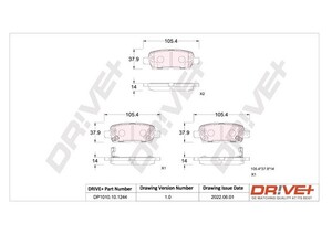 Фото Комплект гальмівних накладок, дискове гальмо DRIVE PARTS  DP1010101244