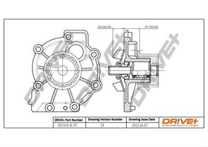 Фото Насос охолоджувальної рідини, охолодження двигуна DRIVE PARTS  DP231010117