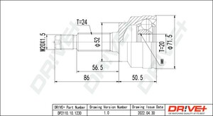 Фото Комплект шарнірів, приводний вал DRIVE PARTS  DP2110.10.1230