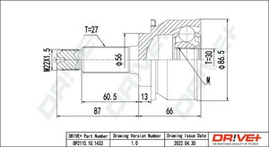 Фото Комплект шарнірів, приводний вал DRIVE PARTS  DP2110.10.1433