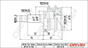 Фото Комплект шарнірів, приводний вал DRIVE PARTS  DP2110.10.1456